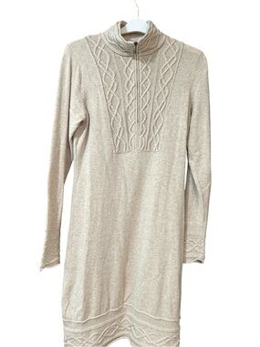 Athleta Cream Cable-Knit Pullover